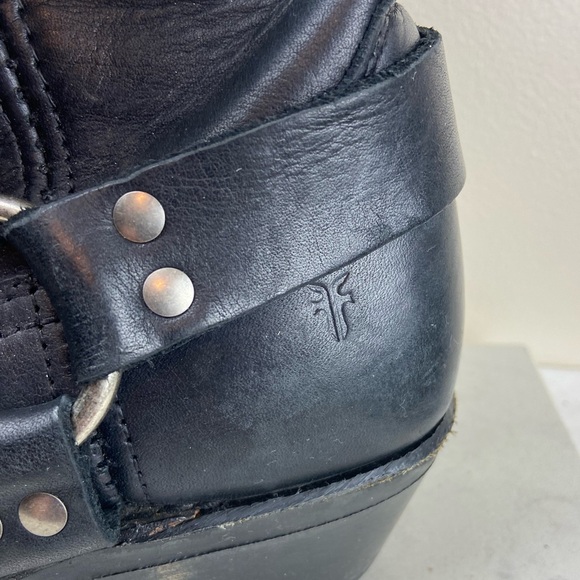 FRYE BLACK LEATHER HARNESS MOTORCYCLE MOTO BOOTS - Picture 3 of 14
